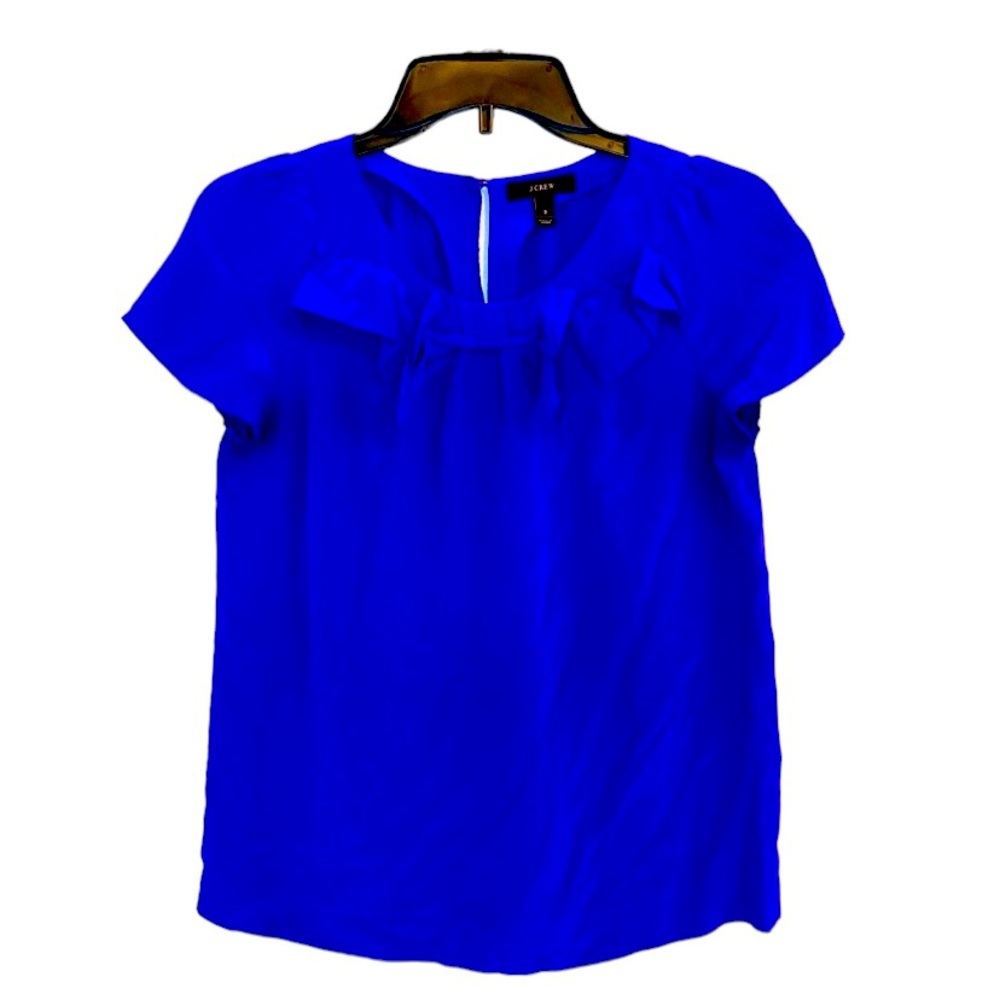 J. Crew Royal Blue 100% Silk Blouse